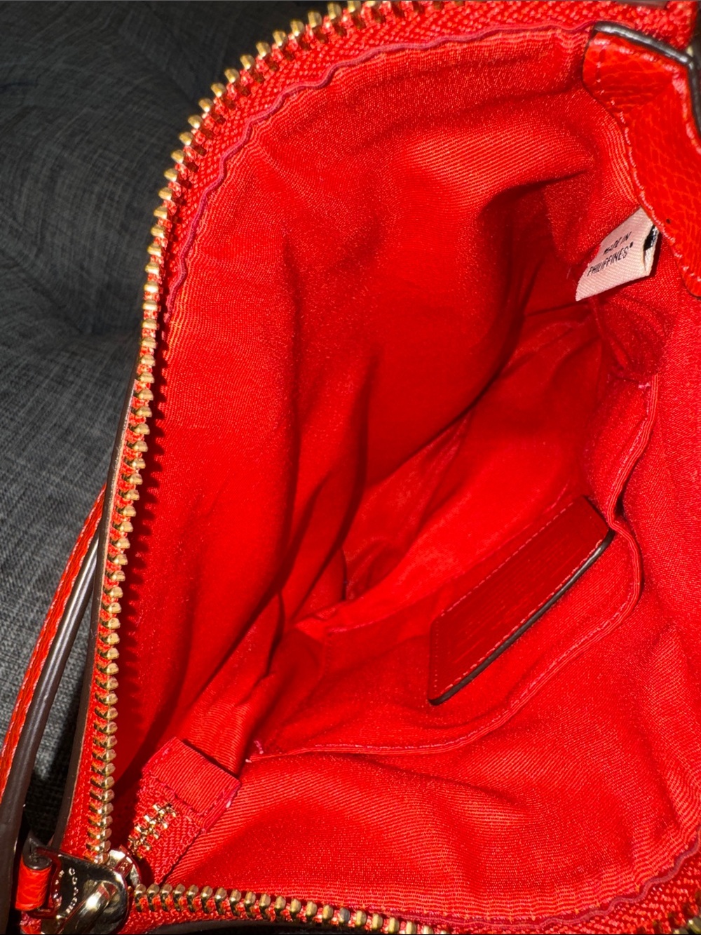 Coach Bag Kitt Pebbled Leather Orange Rusty Red Crossbody - Picture 14 of 17